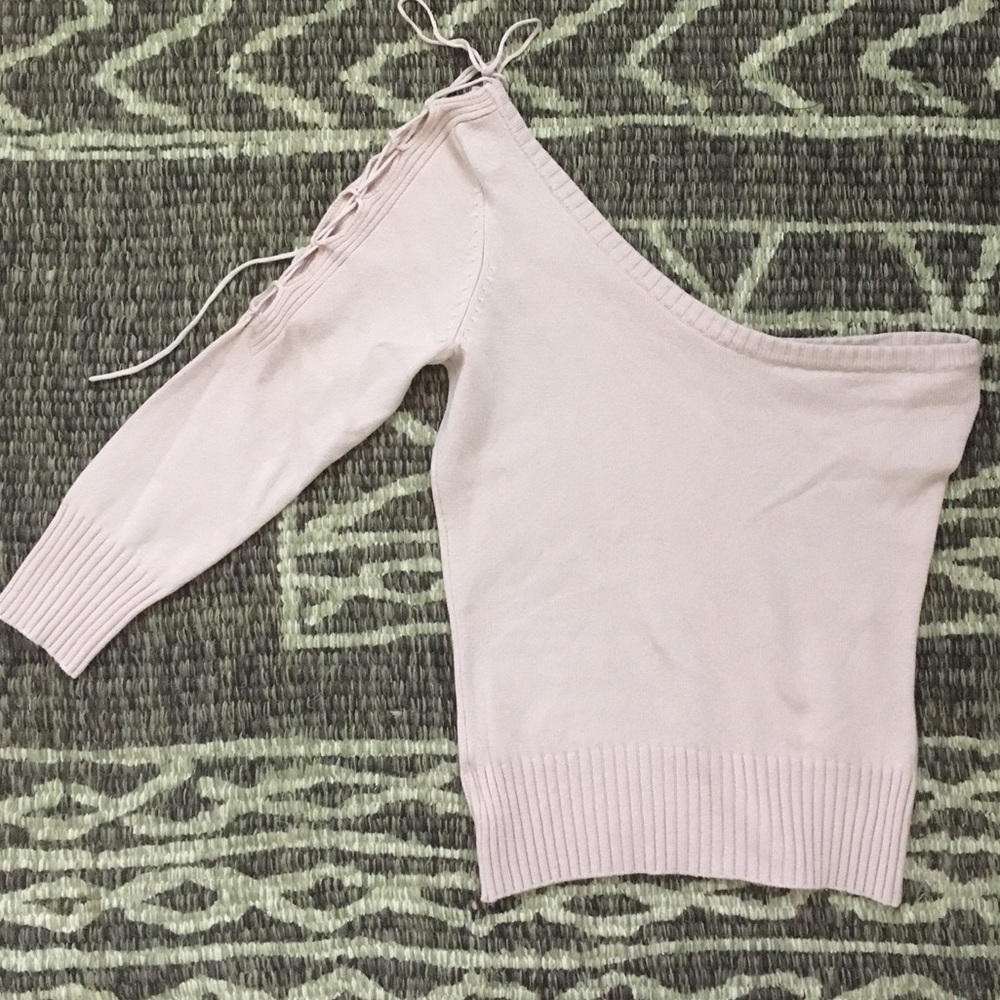 Bebe One Shoulder 3/4 Sleeve Sweater